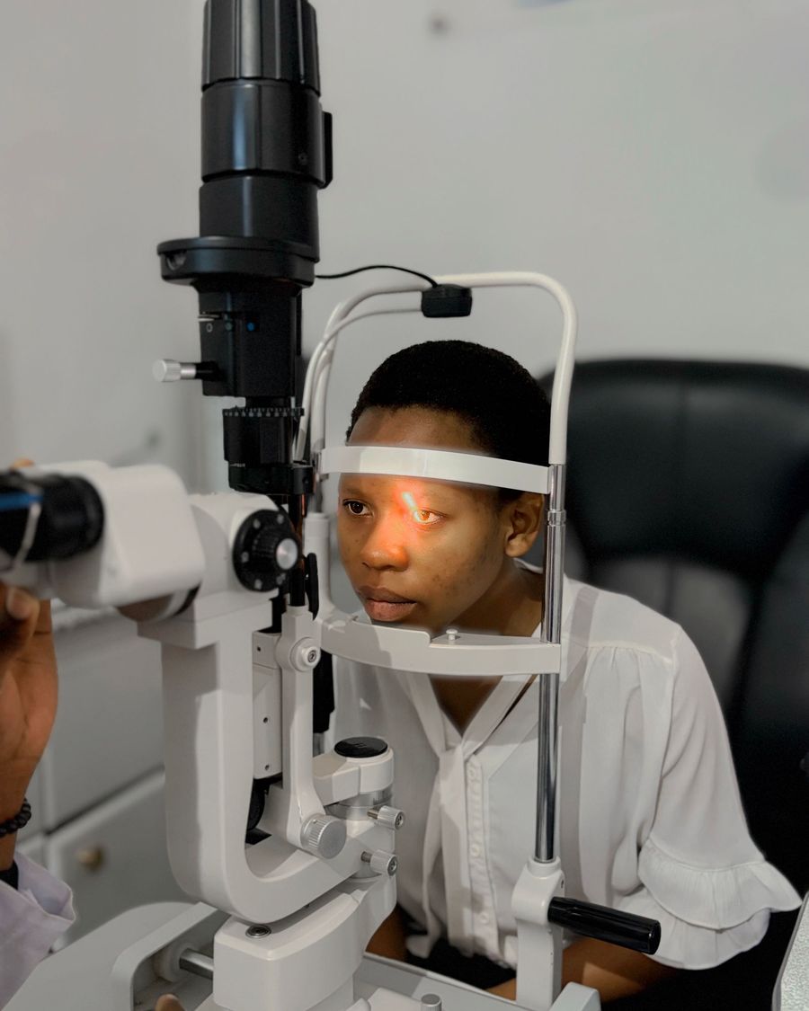 Eye examination at Meb Eye Care.